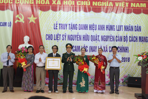 Cam Lộ: Truy tặng danh hiệu Anh hùng LLVT nhân dân cho liệt sỹ Nguyễn Hữu Quật